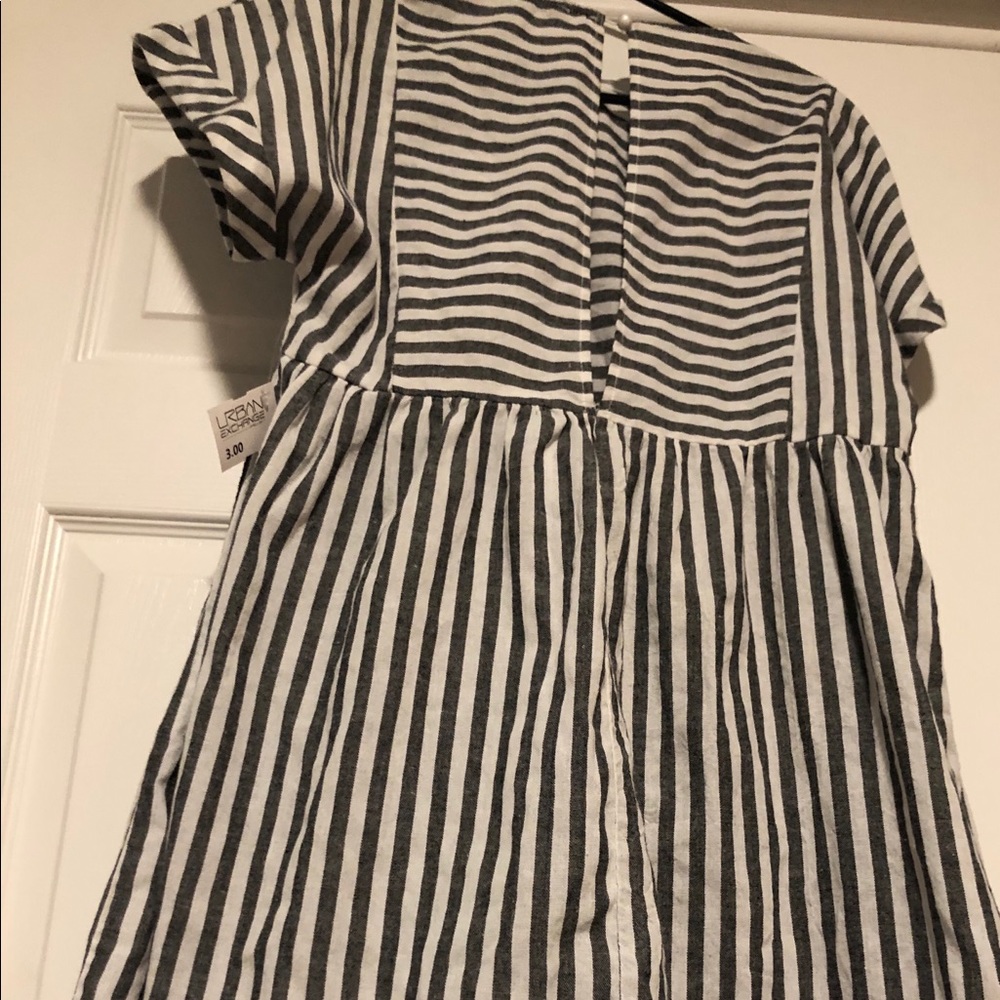 SHEIN Grey and White Striped Babydoll dress